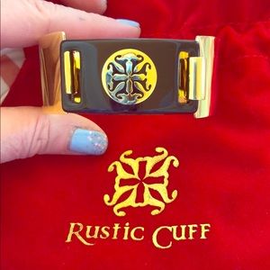 Rustic Cuff Gold tone and black cuff bracelet